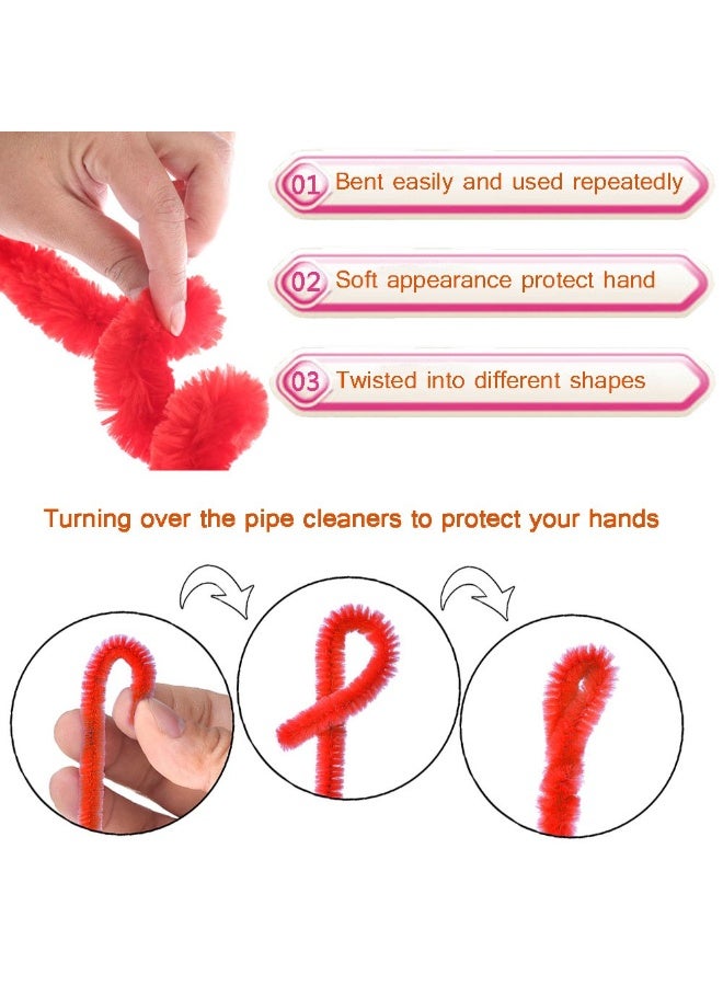 موردلي 500 قطعة من منظفات الأنابيب لوازم حرفية، بما في ذلك 100 قطعة من منظفات الأنابيب 200 قطعة من بوم بوم للفنون والحرف اليدوية 200 قطعة من عيون جوجلي ذاتية اللصق - Image 3